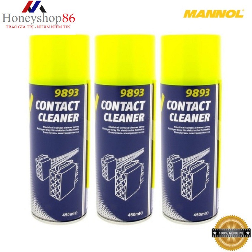 Chai Vệ Sinh, Chống Rỉ, Bảo Vệ Contact Điện, Mạch Điện Tử MANNOL 9893 – 450ML Contact Cleaner, Nhập 