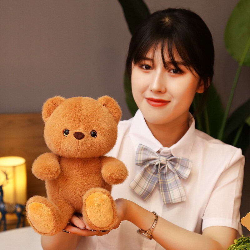 AIXINI ❤23cm Kawaii Teddy Bear Plush Toy Cute Blush Bear Doll Stuffed Animals Brown Bear Plushies Soft Kids Morning Toys Gifts for Children