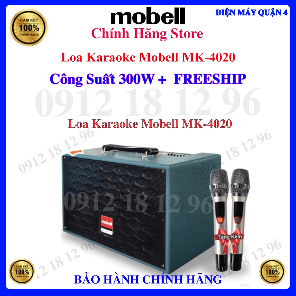 Loa karaoke Mobell MK-4020 thùng gỗ 300W - Kèm 2 micro thumbnail