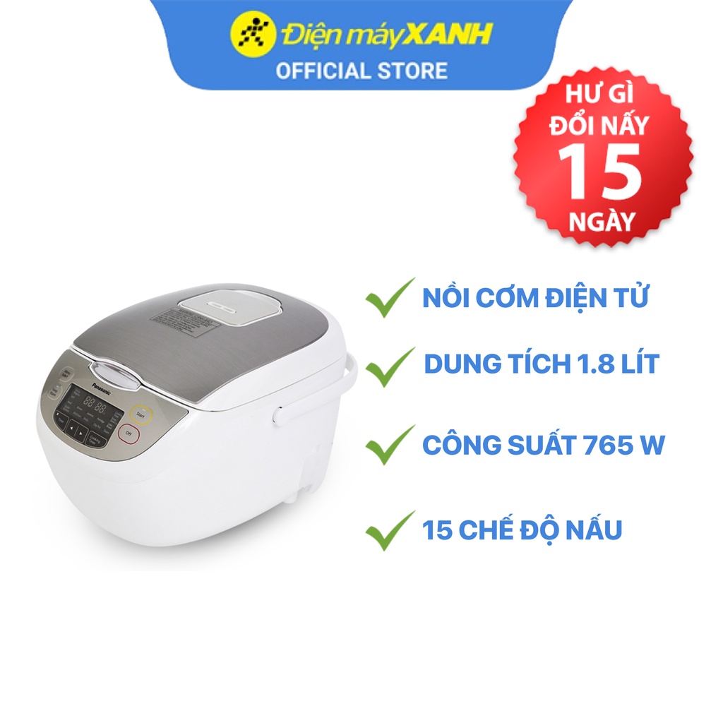 Nồi cơm điện tử Panasonic SR-CX188SRA 1.8 lít 765 W công nghệ nấu 3D - Chính hãng BH 12 tháng - Sản xuất tại Malaysia