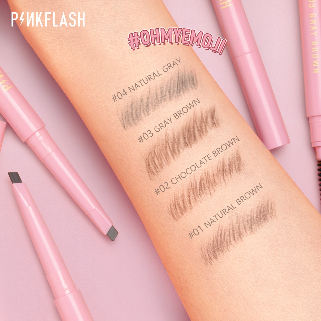 Set mỹ phẩm Pinkflash 3 món bút kẻ mắt nước+mascara+bút lông mày màu đen trang điểm chống nước | WebRaoVat - webraovat.net.vn