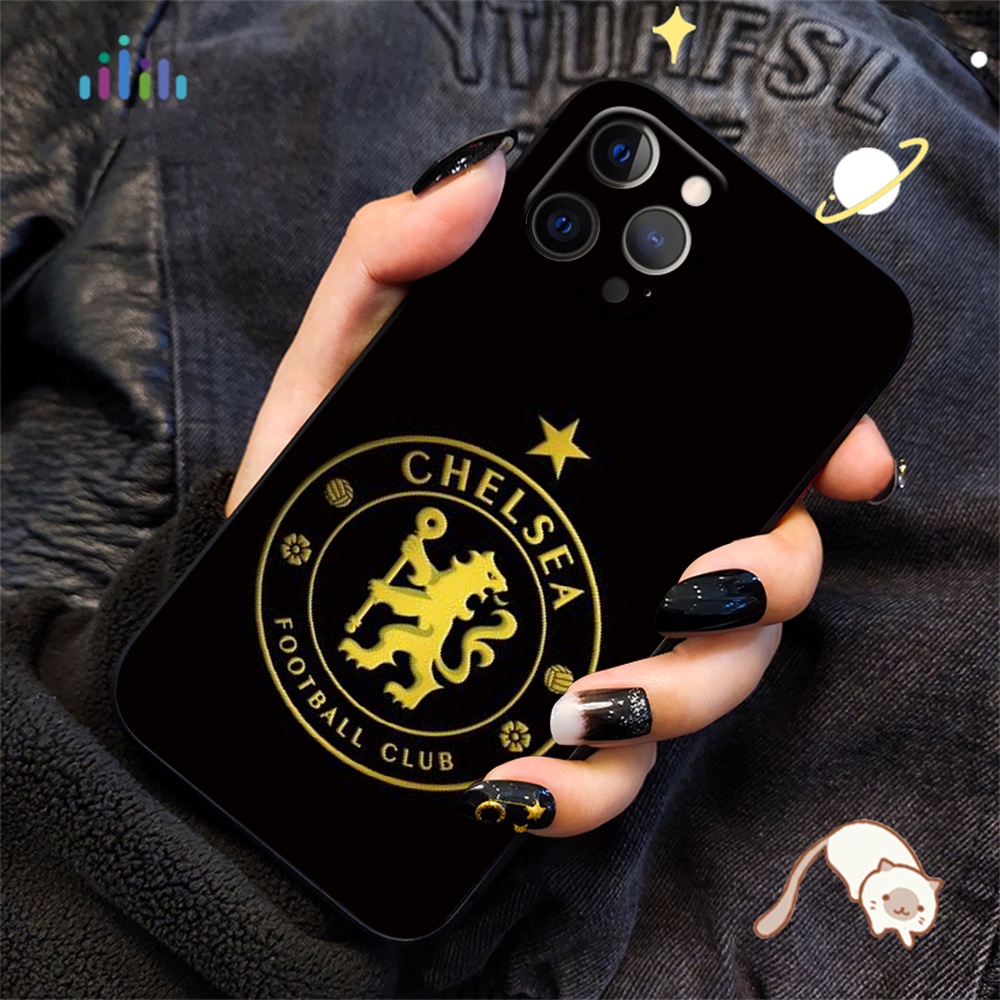 Ốp Điện Thoại Silicon Mềm Viền Đen Hình Câu Lạc Bộ Chelsea FC Cho iPhone 7 8 7 + 8 + 6 + 6S + XR XS Max 5 5s SU122