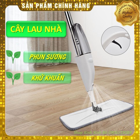 Cây Lau Nhà Thông Minh [TẶNG ĐẦU BÔNG LAU] Aura Phun Sương Xoay 360