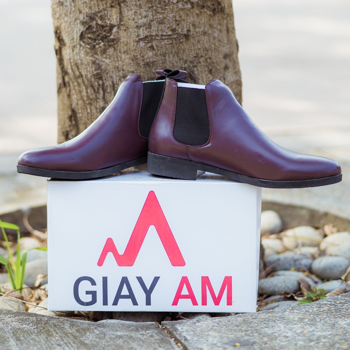 [Giày da chống nhăn][Tặng tất khử mùi] Giày Chelsea boot nâu trơn tăng chiều cao 4cm | BigBuy360 - bigbuy360.vn