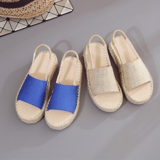 sandal quai ngang đế cói