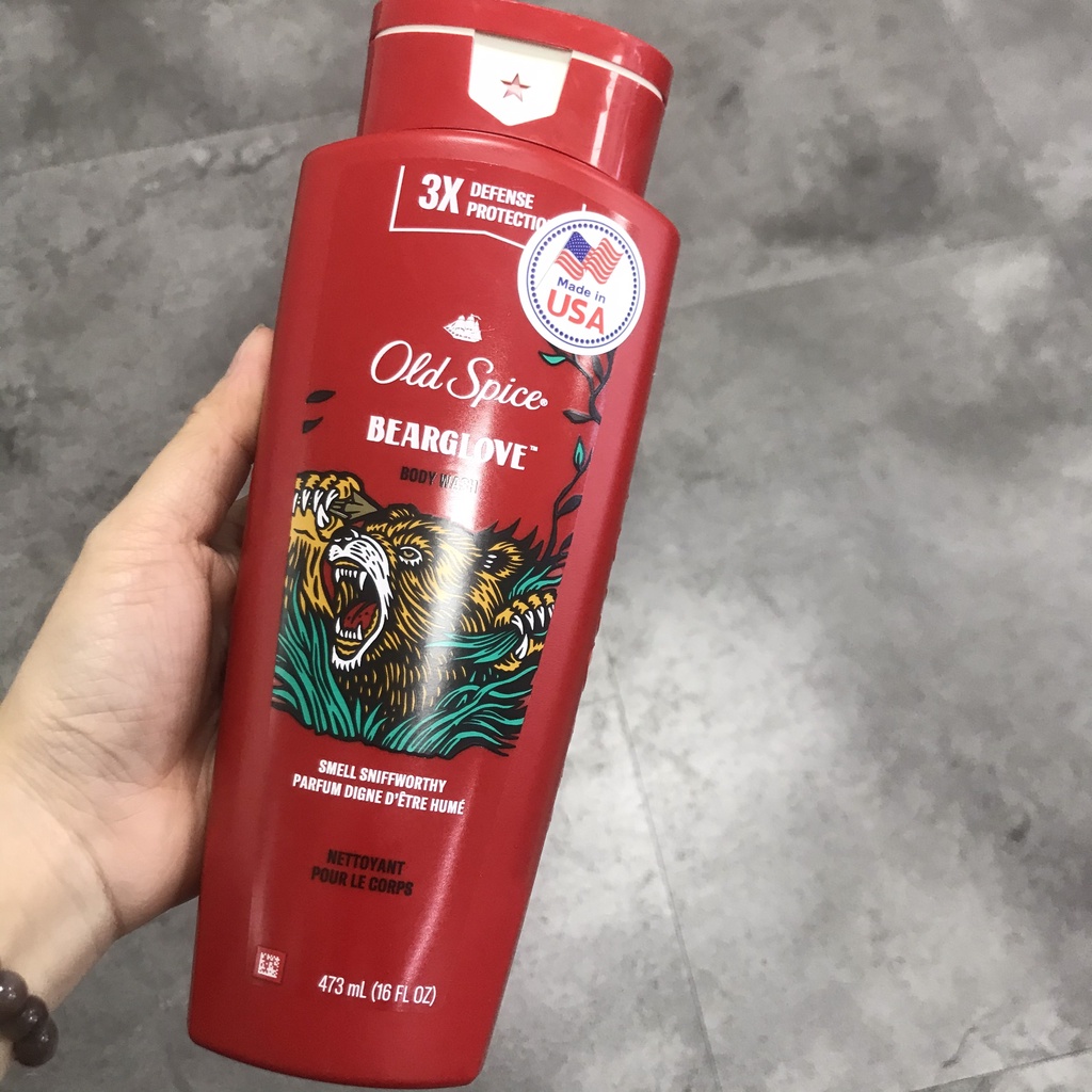 Sữa tắm nam OLD SPICE Mỹ Body Wash Palm Tree / Wolfthorn / Bearglove - dầu tắm gội dang gel 473ml