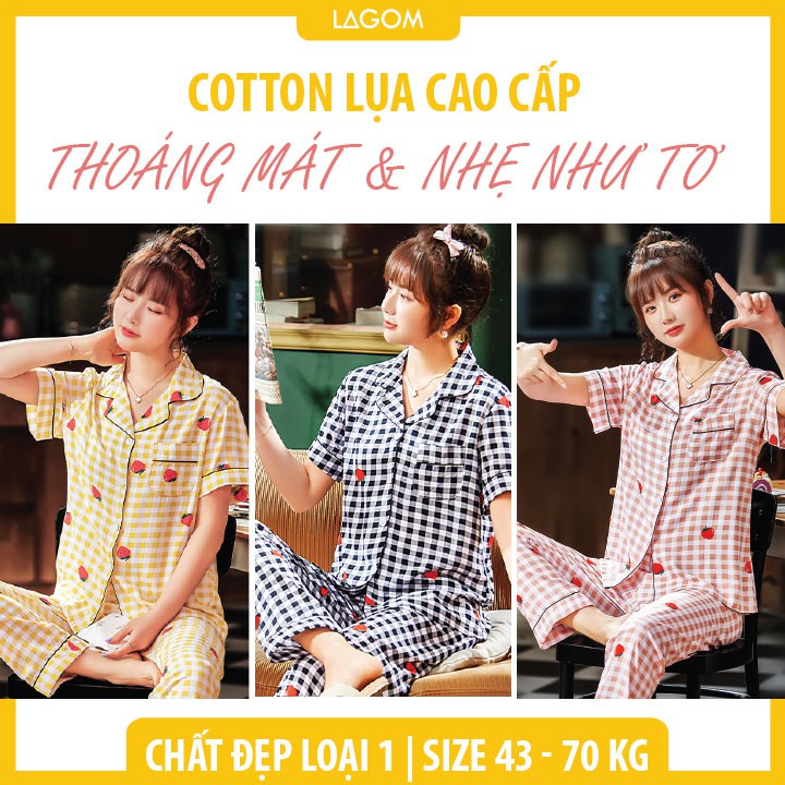 Bộ Pijama Nữ Quần Dài Tay Ngắn Cotton Lụa Mát &amp; Trơn Mịn (Video + Ảnh Thật)