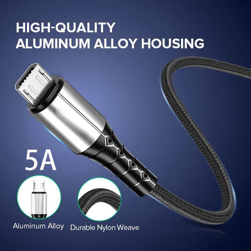 Cáp Sạc V8 Vỏ Nhôm Cho Điện Thoại Android