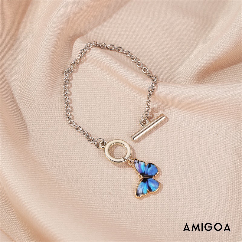 ✨✨Vòng đeo tay/vòng cổ hợp kim mặt hình bươm bướm thời trang Hàn Quốc cho nữ