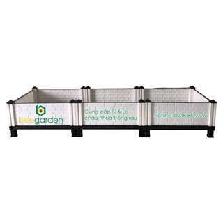 Chậu lắp ghép trồng rau thông minh D 120cm x C 20cm x R 40cm