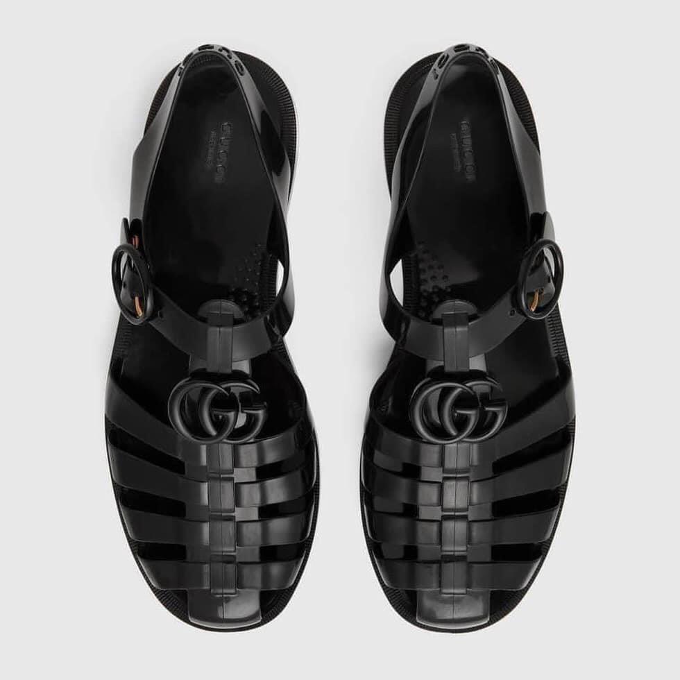 Dép sandal giọ Gucci Đen trơn LA fullbox
