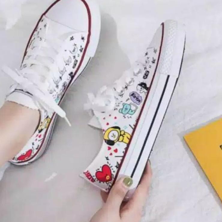 Bts Bt21 Giày Thể Thao Họa Tiết Nhân Vật Bt21 Xinh Xắn Dành Cho Nữ