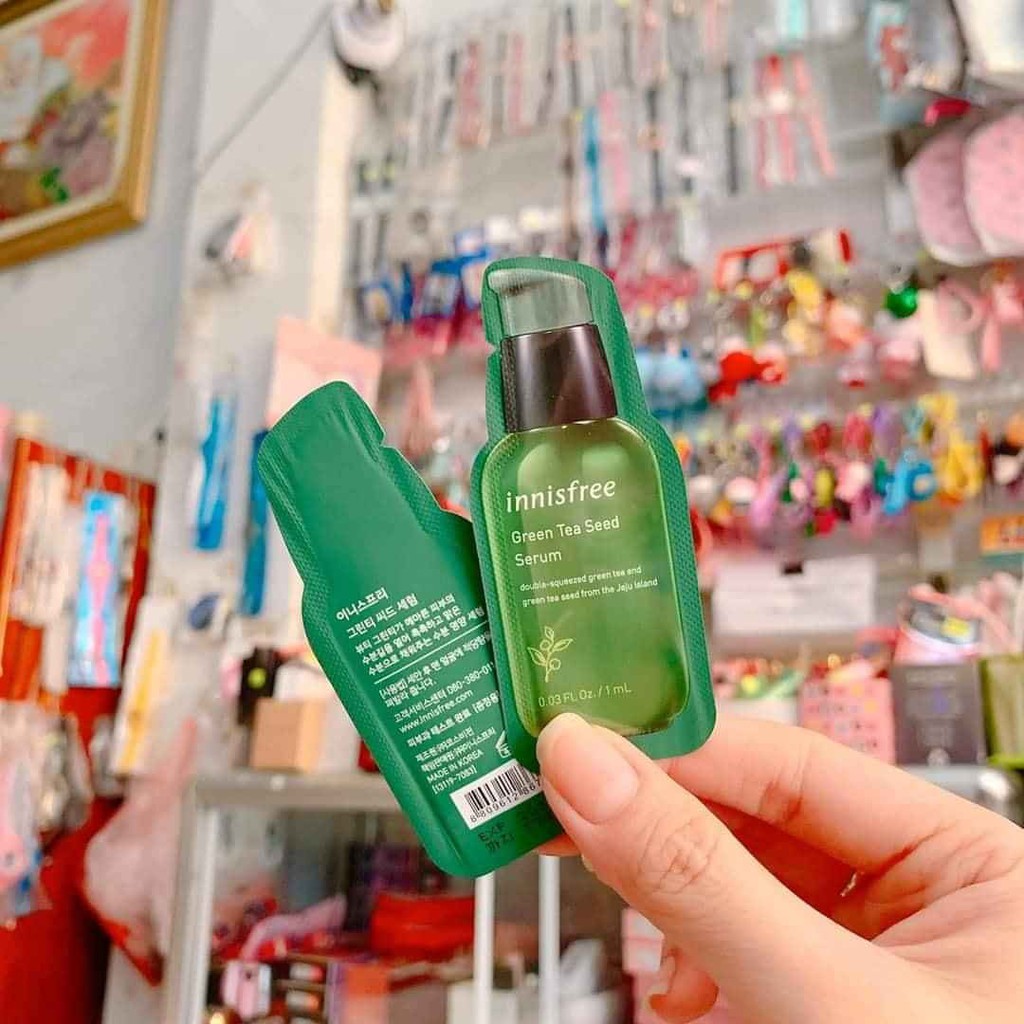 Sample Tinh Chất Dưỡng Ẩm Sâu, Phục Hồi Da Mụn Innisfree Green Tea Seed Serum 1ML
