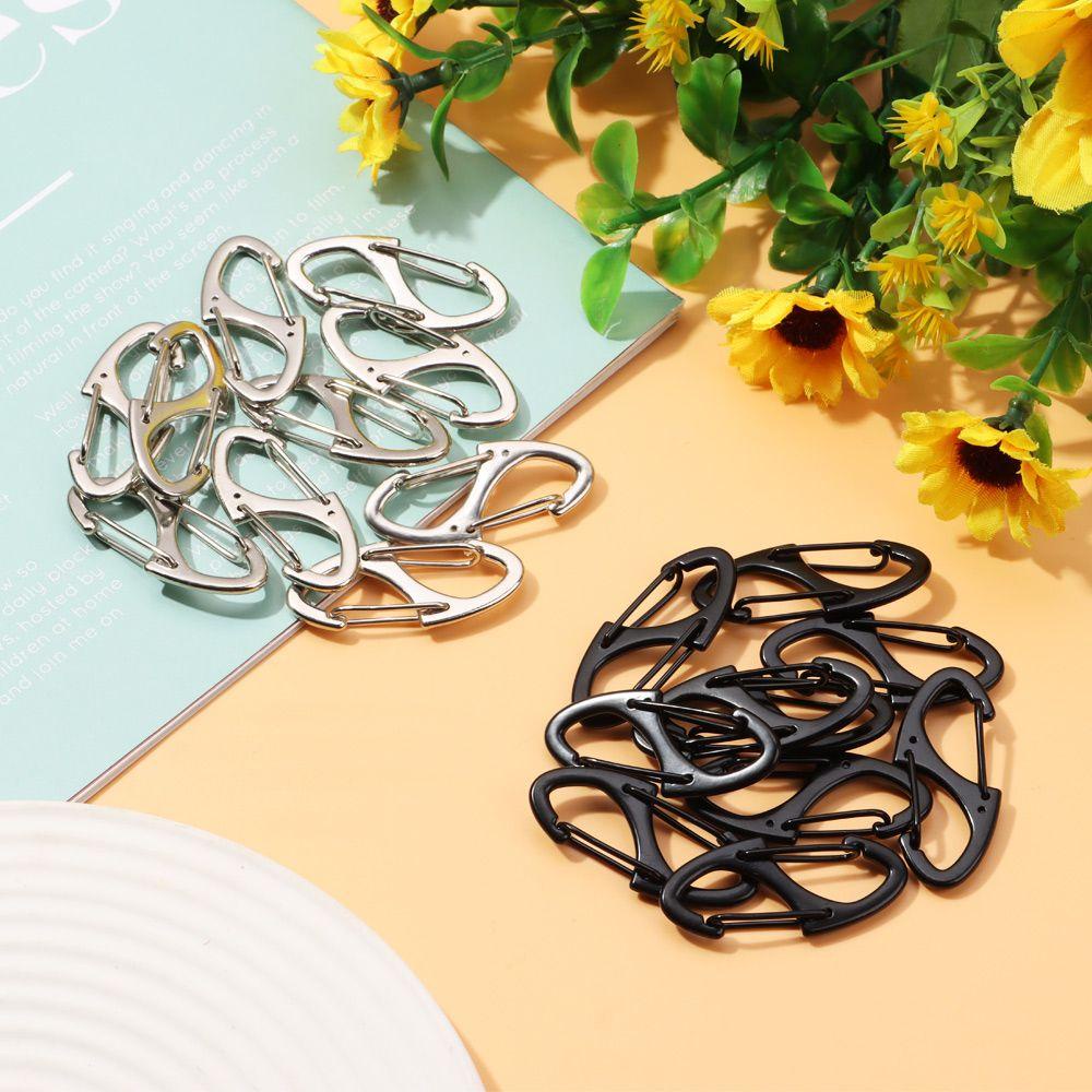 Myrongvn 10 Chiếc Móc Carabiner Hợp Kim Kẽm Màu Đen|Khóa Hai Mặt Hình Chữ S Cho Ba Lô