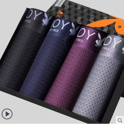 Combo 4 Quần Lót Nam Boxer Chính Hãng Playboy/ Quần lót Nam Thông Hơi Thoáng Khí/ Quần Lót Nam Cao Cấp