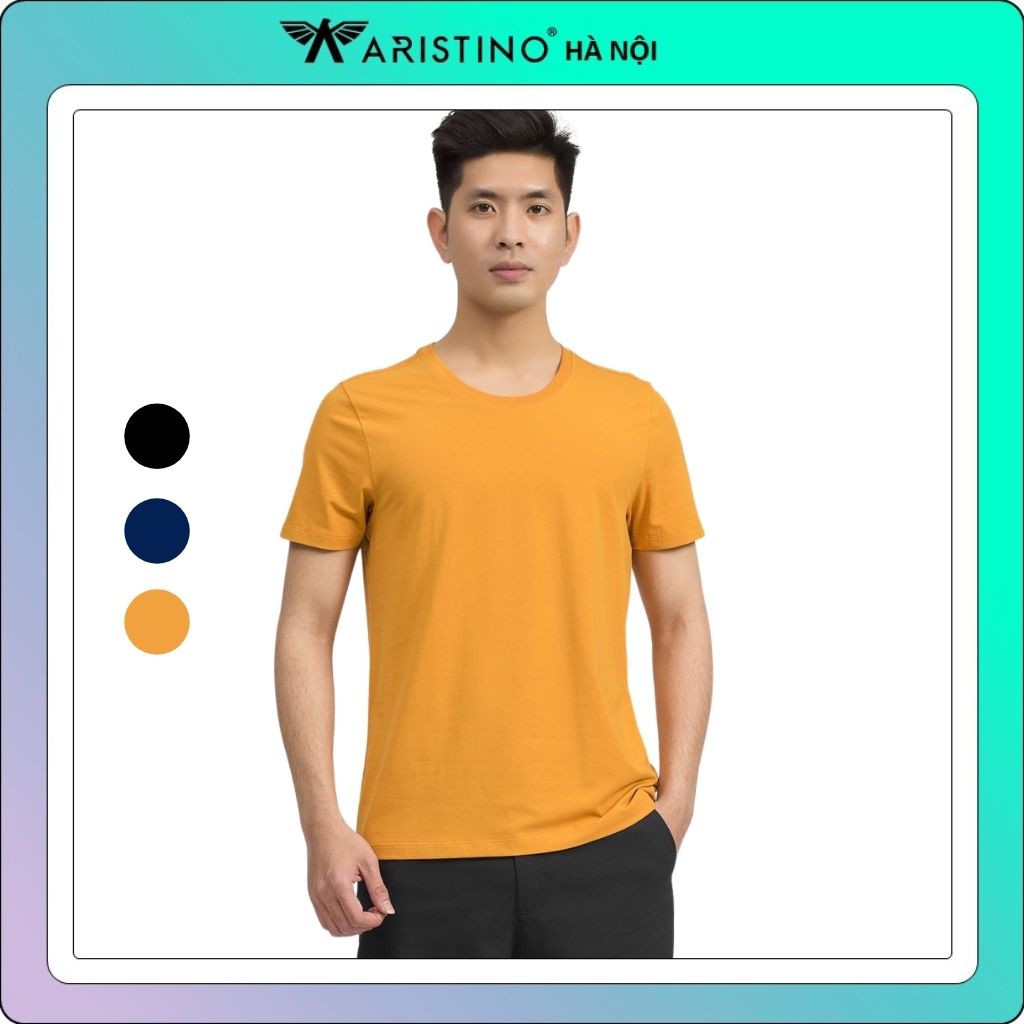 Aó thun nam ngắn tay ARISTINO cotton organic reguler (58-80 KG) ATS008s9