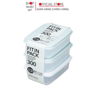 Set 3 hộp nhựa Sanada đựng thực phẩm 300ml nắp dẻo Nhật Bản