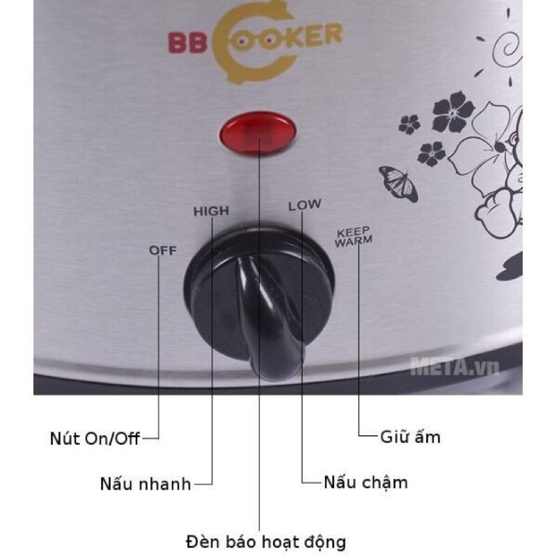 NỒI NẤU CHÁO CHẬM BB COOKER 1,5L/2,5L/3,5L