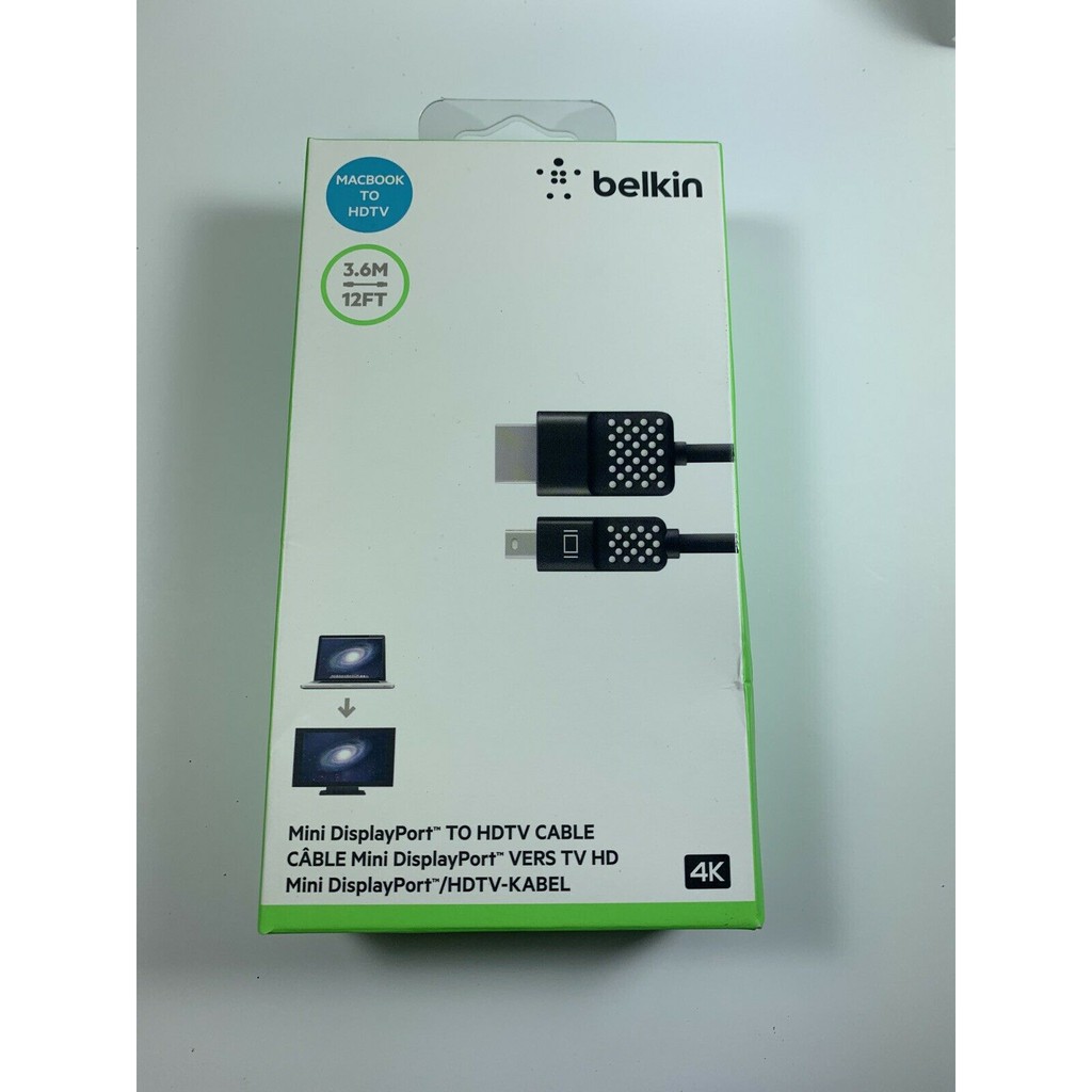 [Chính hãng] Cáp Belkin DisplayPort to HDMI dài 3.6m
