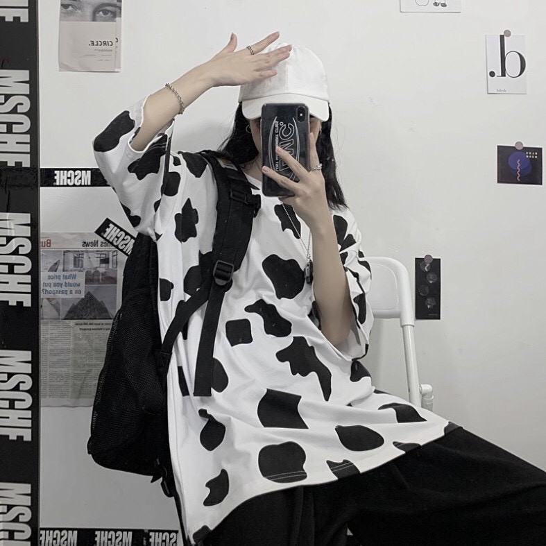 ⚡ Đồng Giá 39k ⚡  Áo thun bò sữa tay lỡ dáng rộng Unisex | BigBuy360 - bigbuy360.vn