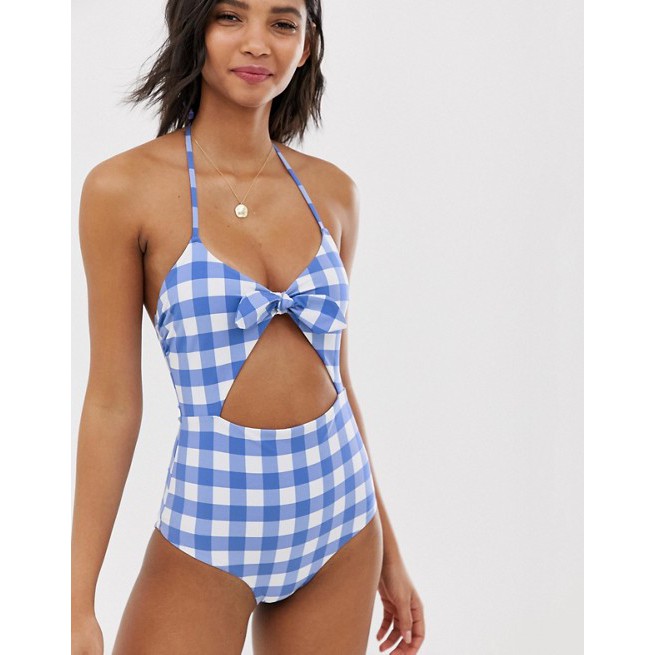 1 Mảnh Gingham Khoét Ngực &amp;Otherstories