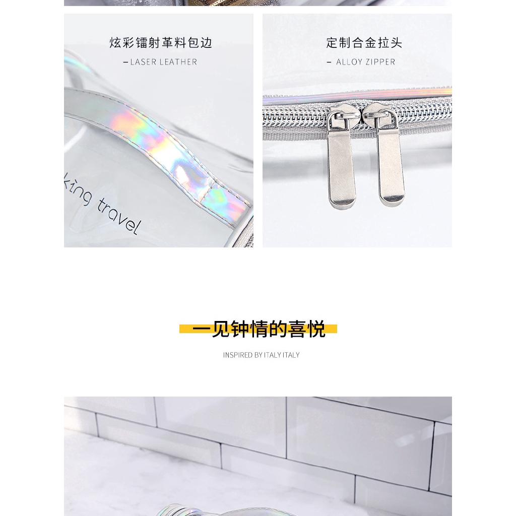 Túi đựng mỹ phẩm trong suốt dung tích lớn tiện lợi du lịch cho nữ