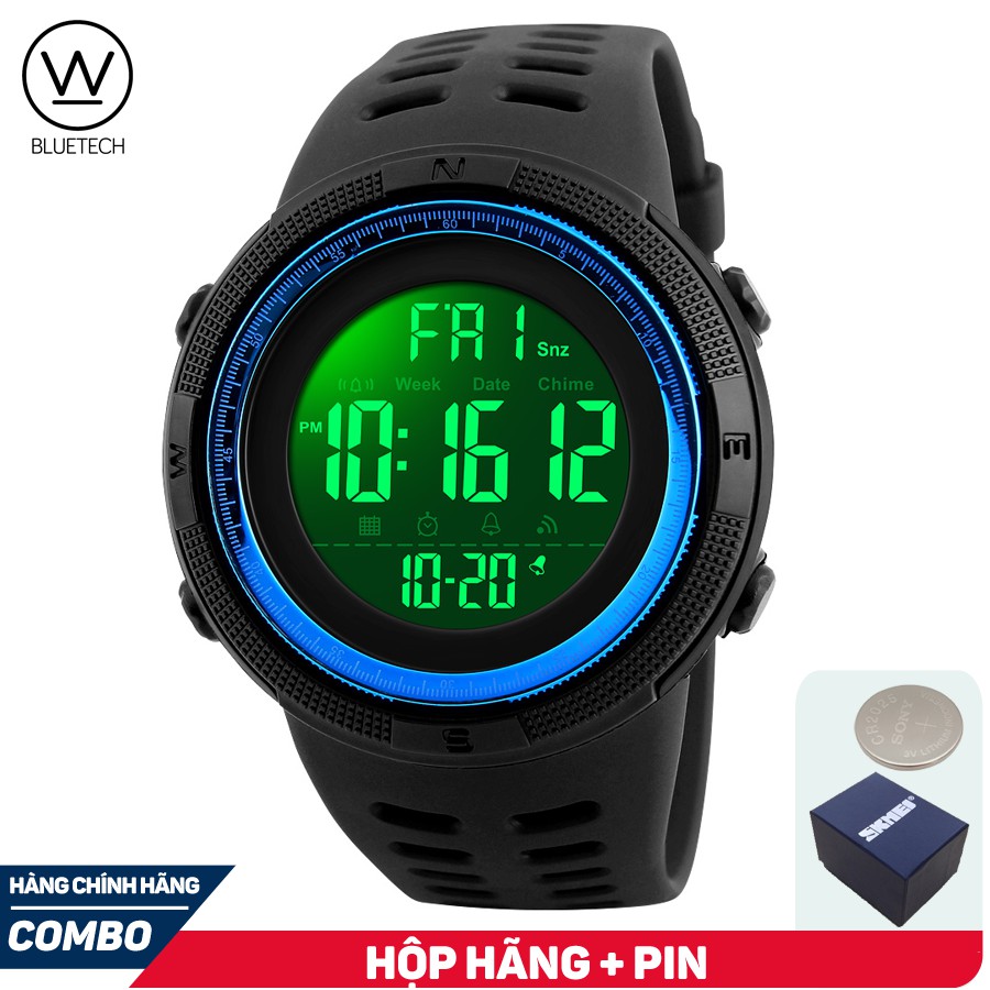 Đồng hồ Nam SKMEI 1251 Điện tử Thể Thao 2 múi giờ - Tặng kèm Hộp và Pin