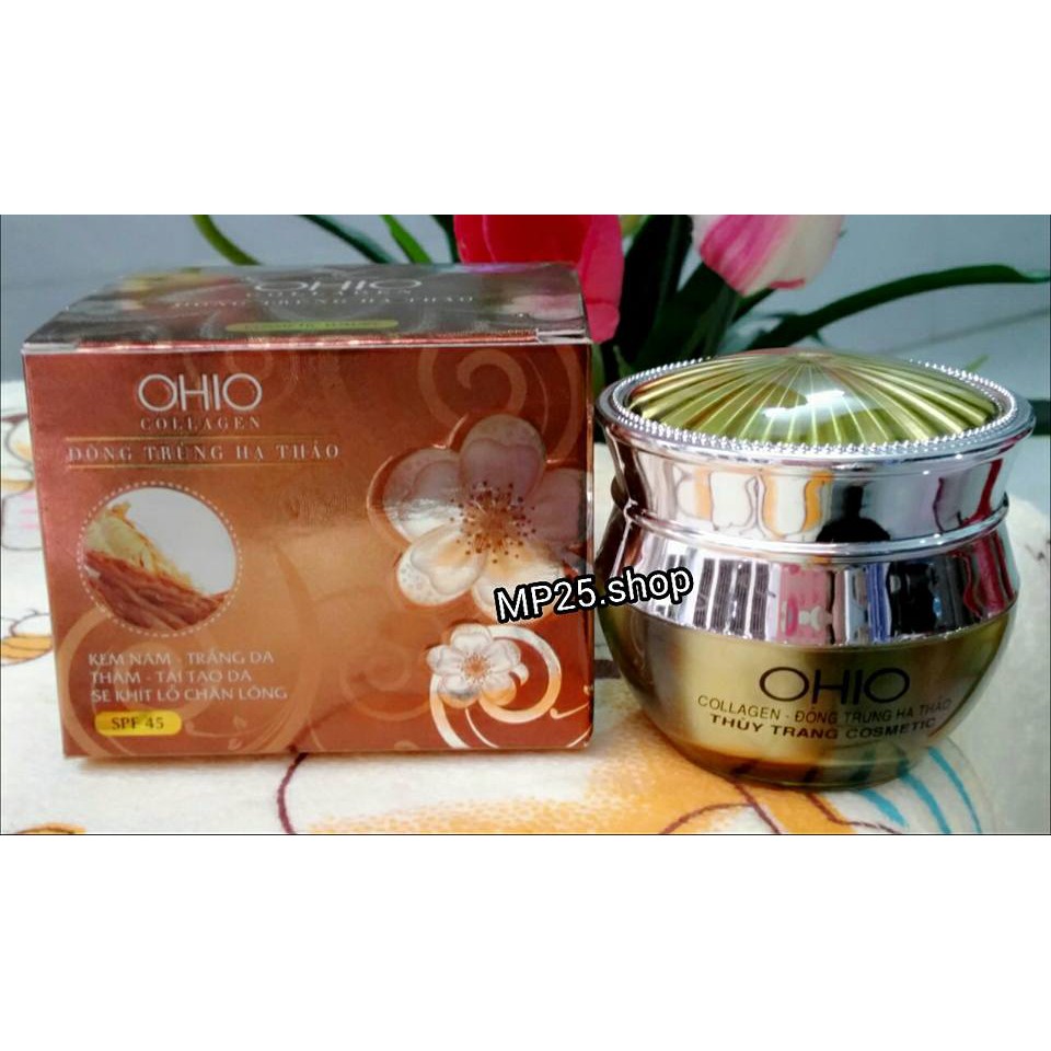 Kem nám - Trắng da - Thâm - Se khít lỗ chân lông Ohio Collagen - Đông trùng hạ thảo 20g