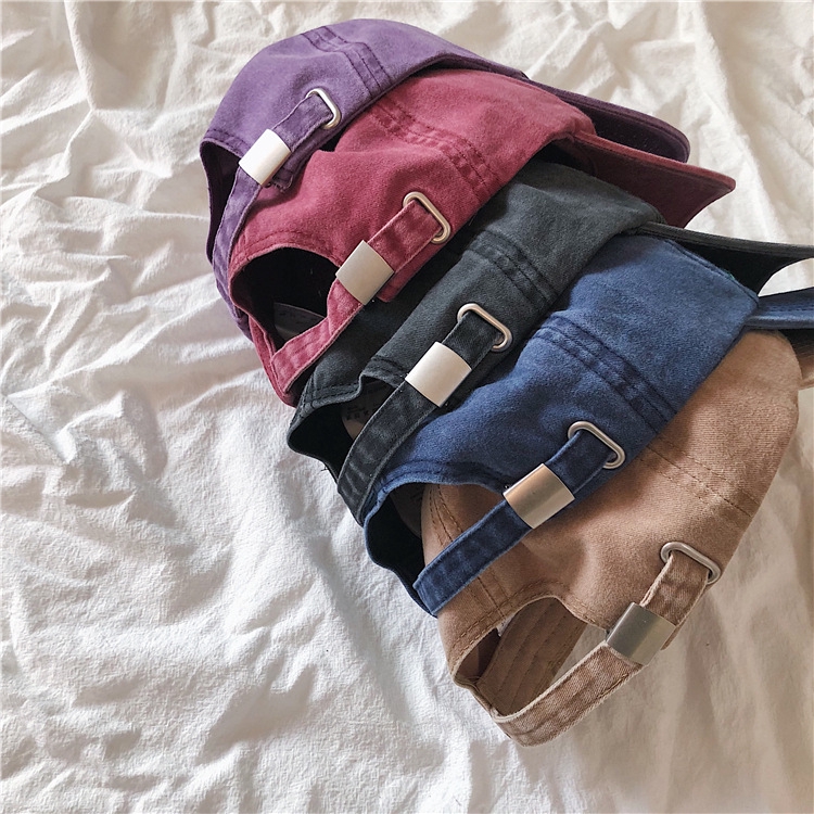 Mũ Lưỡi Trai Denim Mềm Thêu Chữ Phong Cách Harajuku Nhật Bản