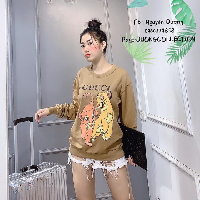 Áo nỉ hoodie in hình sư tử chất nỉ da cá mịn | BigBuy360 - bigbuy360.vn