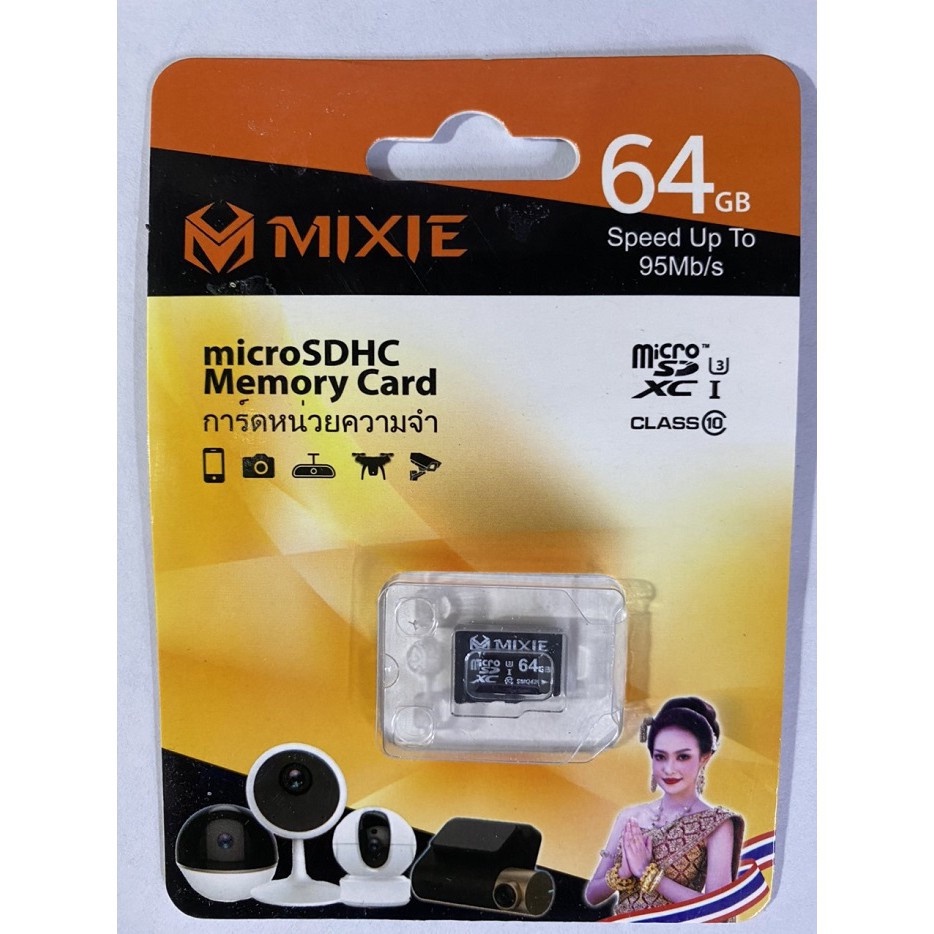 THẺ NHỚ MICROSDHC MIXIE 64GB U3 4K 95MB/S - CHUYÊN DÙNG CHO CAMERA IP, MÁY QUAY VÀ ĐIỆN THOẠI