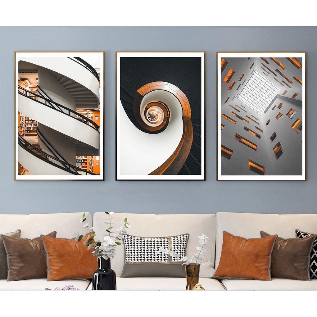 Tranh treo tường - Tranh Laminate tráng gương trừu tượng 06 - Bộ 3 tấm