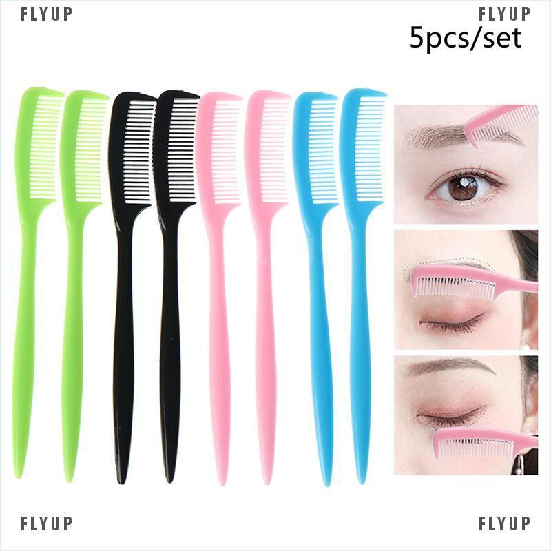 (hàng Mới Về) Set 5 Lược Chải Lông Mi / Lông Mày Bằng Nhựa Tiện Dụng