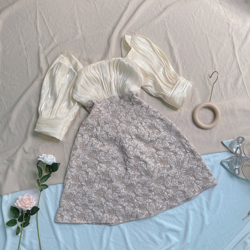 Đầm Bigsize tơ hoa DA0012-Đủ size từ 50-85KG