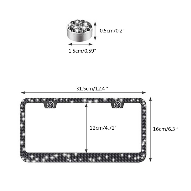 Khung Gắn Biển Số Xe Hơi Đính Đá Trang Trí Sang Trọng