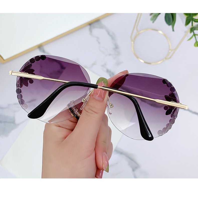 Kính Mát Nữ Không Gọng Đính Đá Sự Bảo Vệ