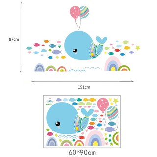 Decal dán tường   cá voi siêu to