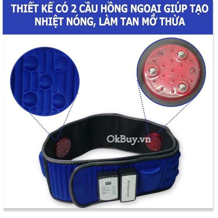 Đai massage bụng X5 pin sạc hồng ngoại chính hãng