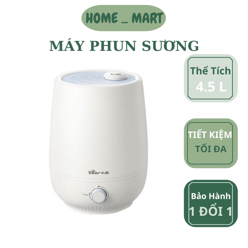 Máy phun sương tạo ẩm Bear, khuếch tán tinh dầu - Làm sạch không khí, dung tích lớn 4.5L - Bảo Hành 6 tháng