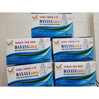 [ KHUYẾN MÃI ] Combo Sỉ 4 Hộp Khẩu Trang Y Tế 4 Lớp Danasa Kháng Khuẩn (50 chiếc/hộp x 4 hộp)