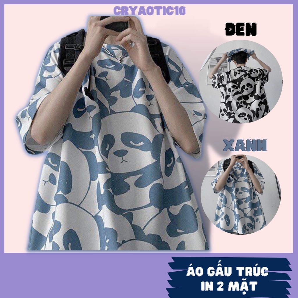 Áo tay lửng nam nử gấu trúc Panda Tee unisex in toàn thân cryaotic10