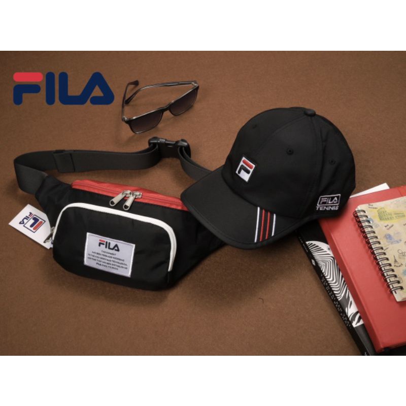 Túi bao tử + Nón lưỡi trai FILA COLOR BLOCK kiểu dáng Unisex phối màu cá tính, combo siêu chất