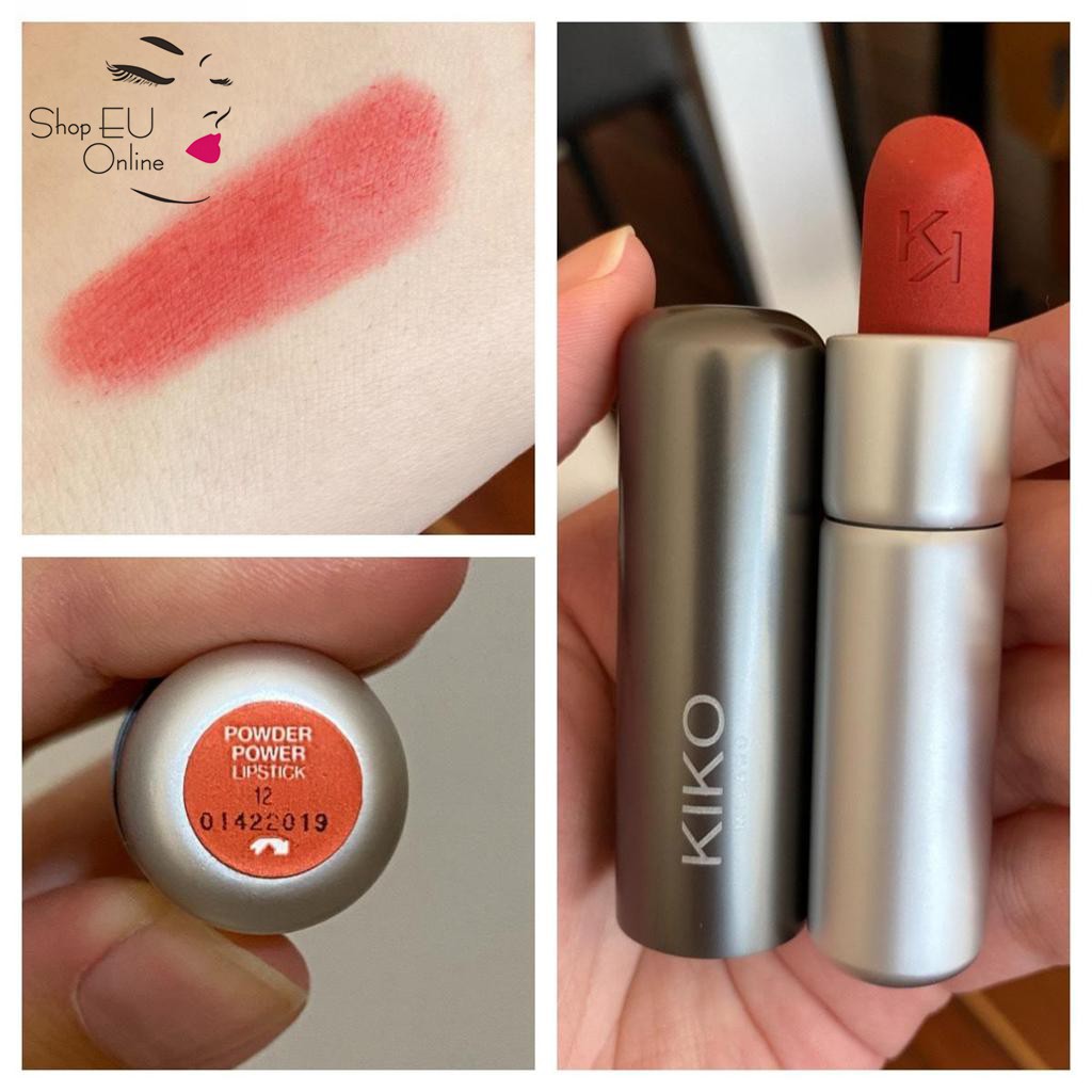 Son môi lì Kiko Powder Power Lipstick Kiko Milano chính hãng lâu trôi màu đỏ hồng trầm cherry ớt cam nâu