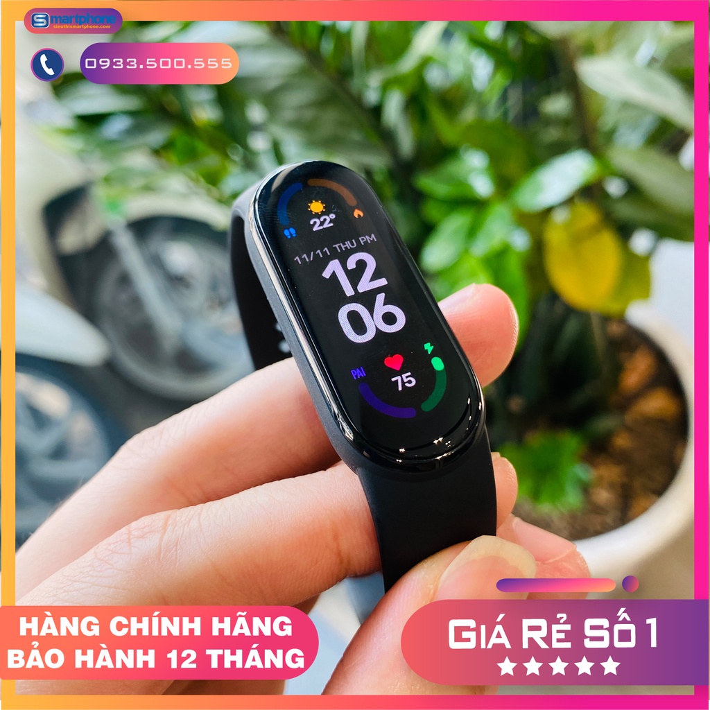 Đồng hồ thông minh, vòng tay thông minh Xiaomi Mi Band 6 bản quốc tế (có Tiếng Việt) - Fullbox BH 12 tháng