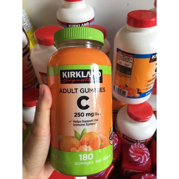 Kẹo dẻo bổ sung Vitamin C Kirkland Adult Gummies C 250mg hộp 180 viên của Mỹ - Tăng sức đề kháng, chống oxy hóa