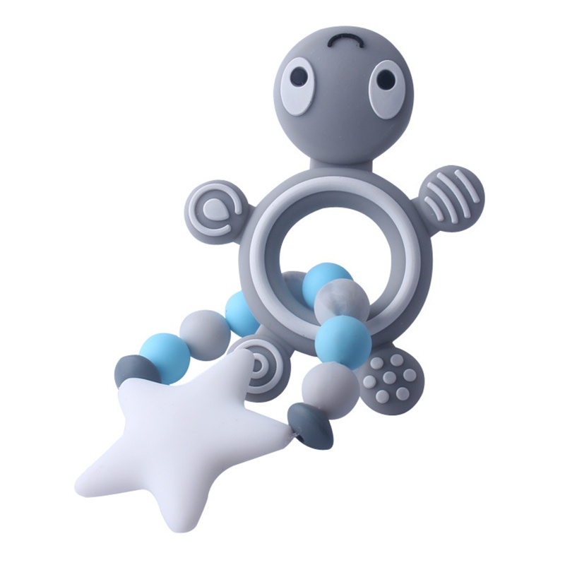 Đồ Chơi Vòng Silicone Nhai Gặm Hình Rùa Dành Cho Trẻ Sơ Sinh