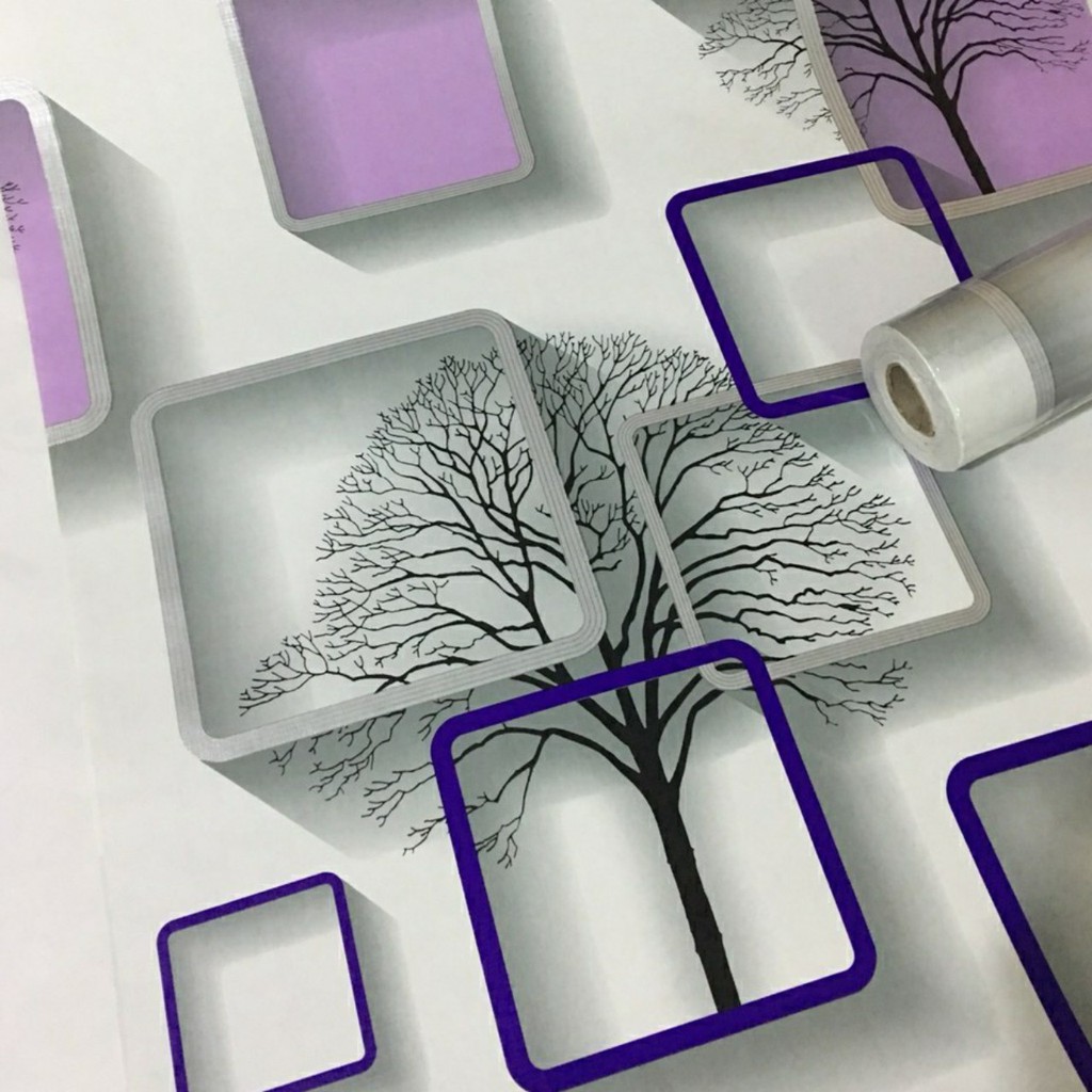 10M Giấy Dán Tường Decal 3D Hình Khung Tranh Màu Hồng Khổ Rộng 45CM