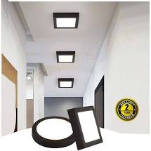 Đèn LED ốp trần gắn nổi 12W, 18W, 24W vuông tròn viền ĐEN ánh sáng trắng BẢO HÀNH 2 NĂM