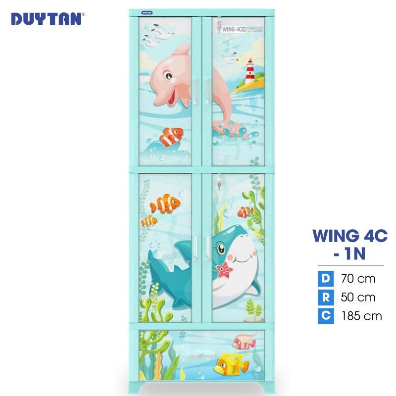 Tủ Wing 4C-1N (DUY TÂN) - 2 buồng treo đồ và 1 ngăn chứa quần áo