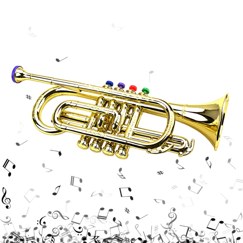 Kèn Đồ Chơi Bằng ABS Phủ Vàng Dễ Thương Cho Bé Mẫu Giáo